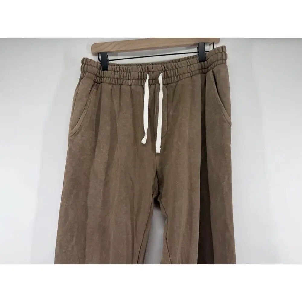 Threads 4 Thought Men's Brown Large Kevin Mineral Wash French Terry Pants NWT